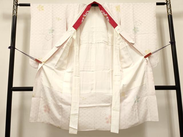 平和屋着物[]七五三　子供　女の子　長襦袢　無双仕立て　舞花文　半衿刺繍　逸品　DABA3624ma