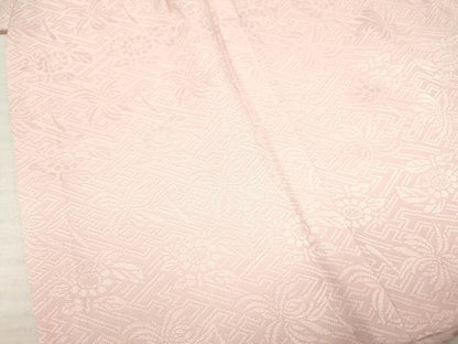 平和屋着物[]七五三　子供　女の子　長襦袢　袷　草花地紋　撫子色　半衿刺繍　逸品　DABA3625ma