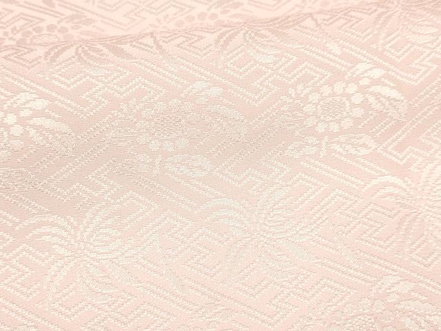 平和屋着物[]七五三　子供　女の子　長襦袢　袷　草花地紋　撫子色　半衿刺繍　逸品　DABA3625ma