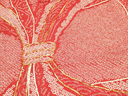 平和屋着物[]七五三　女の子　７歳　祝着　四つ身　駒刺繍　絞り　束ね熨斗松文　逸品　DABA3642ma