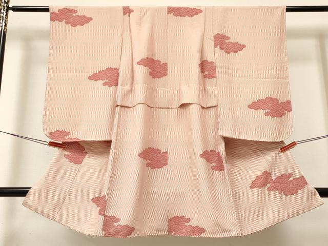 平和屋着物[]七五三　女の子　３歳　祝着　三つ身　雲取り青海波　逸品　DABA3656ma