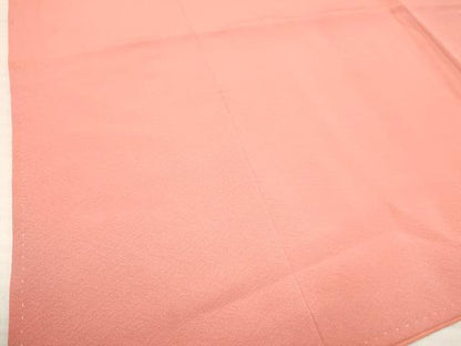 平和屋着物[]七五三　女の子　７歳　祝着　四つ身　珊瑚色　逸品　DABA3666ma