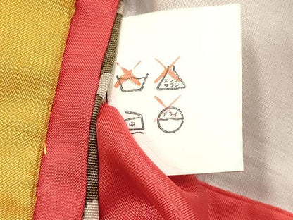 平和屋着物[]七五三　女の子　７歳　祝着　四つ身　地紙重ね片輪車花文　暈し染め　金彩　逸品　DABA3668ma