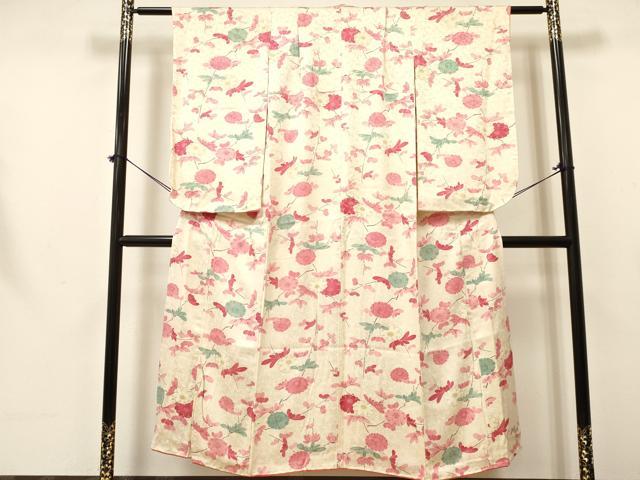 平和屋着物∵女の子　十三参り　子供　枝花文　金彩　逸品　DABA3675ma
