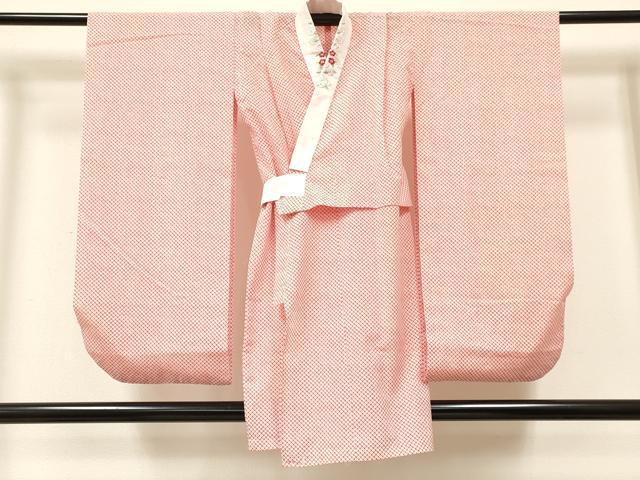 平和屋着物[]七五三　女の子　７歳　祝着　四つ身　襦袢(無双仕立て・半衿刺繍)セット　流水花蝶文　暈し染め　金銀彩　逸品　DABA3703ma