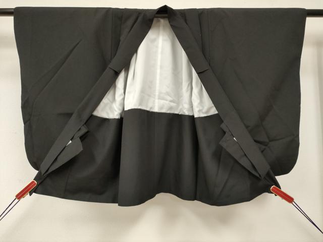平和屋着物[]七五三　男の子　祝着・羽織セット　鷹　鷲　笹松文　金彩　洗える着物　DABA3705ma