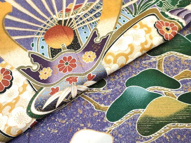 平和屋着物[]七五三　男の子　祝着・羽織セット　兜　松文　金彩　DABA3707ma