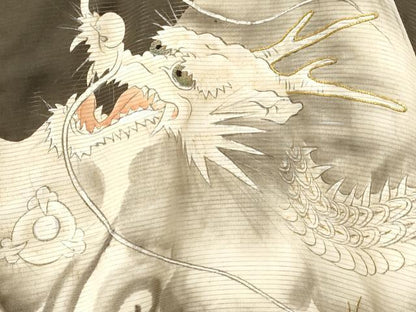 平和屋着物＊夏物 お宮参り 男の子 祝着 産着 初着 のしめ 絽 駒刺繍 龍 立波文 暈し染め 銀彩 逸品 DABA3719ma