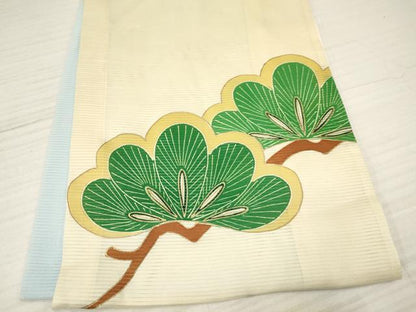 平和屋着物＊夏物 お宮参り 男の子 祝着 産着 初着 のしめ 絽 駒刺繍 鷹 鷲 松文 金彩 逸品 DABA3720ma