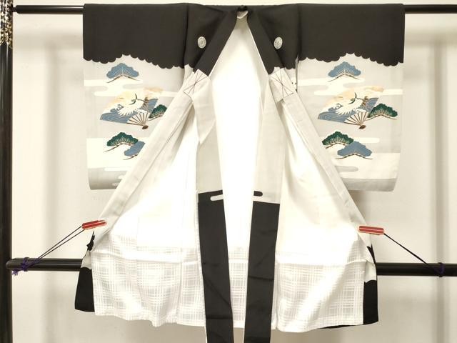 平和屋着物[]お宮参り　男の子　祝着　産着　初着　のしめ　龍　兜　鷹　鷲　風景松文　金彩　逸品　DABA3724ma