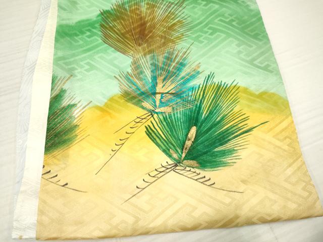 平和屋着物[]お宮参り　男の子　祝着　産着　初着　のしめ　刺繍　鷹　鷲　松文　暈し染め　金彩　逸品　DABA3726ma