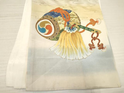 平和屋着物[]お宮参り　男の子　祝着　産着　初着　のしめ　駒刺繍　龍　兜　矢羽鼓花文　暈し染め　金彩　逸品　DABA3735ma