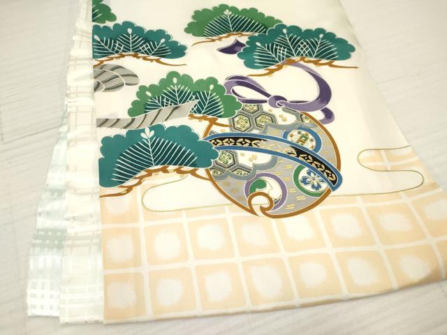 平和屋着物[]お宮参り　男の子　祝着　産着　初着　のしめ　獅子　兜　松文　金彩　逸品　DABA3738ma