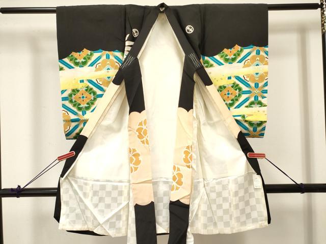 平和屋着物[]お宮参り　男の子　祝着　産着　初着　のしめ　駒刺繍　鷹　鷲　天井花文　暈し染め　金彩　逸品　DABA3739ma