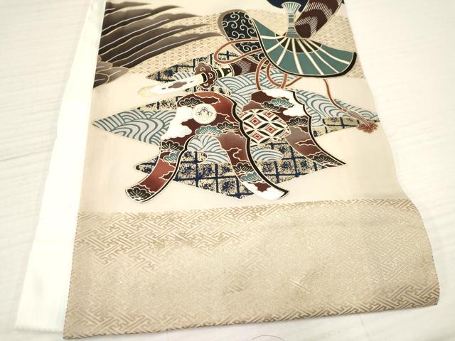 平和屋着物[]お宮参り　男の子　祝着　産着　初着　のしめ　鷹　鷲　龍　兜　金彩　逸品　DABA3741ma