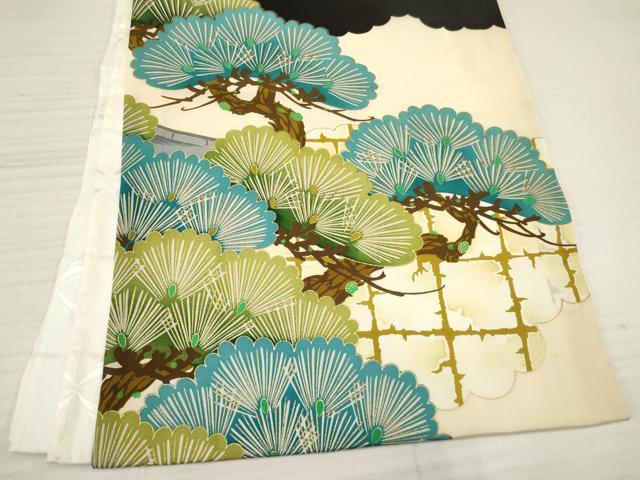 平和屋着物[]お宮参り　男の子　祝着　産着　初着　のしめ　刺繍　鷹　鷲　龍魚　松文　金彩　逸品　DABA3743ma