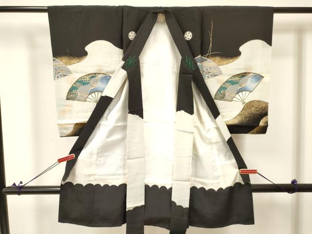 平和屋着物[]お宮参り　男の子　祝着　産着　初着　のしめ　龍　兜　扇面鼓松文　金彩　逸品　DABA3748ma