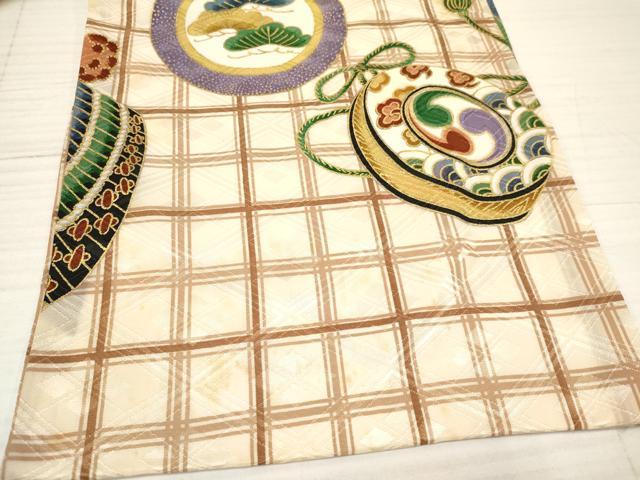 平和屋着物[]お宮参り　男の子　祝着　産着　初着　のしめ　刺繍　龍　兜　飛鶴吉祥丸文　金彩　DABA3750ma