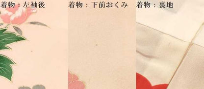 平和屋着物[]お宮参り　女の子　祝着　産着　初着　のしめ　糸車　御所車花文　暈し染め　金彩　逸品　DABA3764ma