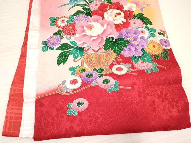 平和屋着物[]お宮参り　女の子　祝着　産着　初着　のしめ　鞠　花車文　暈し染め　金彩　逸品　DABA3765ma