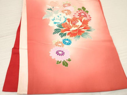 平和屋着物[]お宮参り　女の子　祝着　産着　初着　のしめ　花車文　暈し染め　金彩　逸品　DABA3768ma