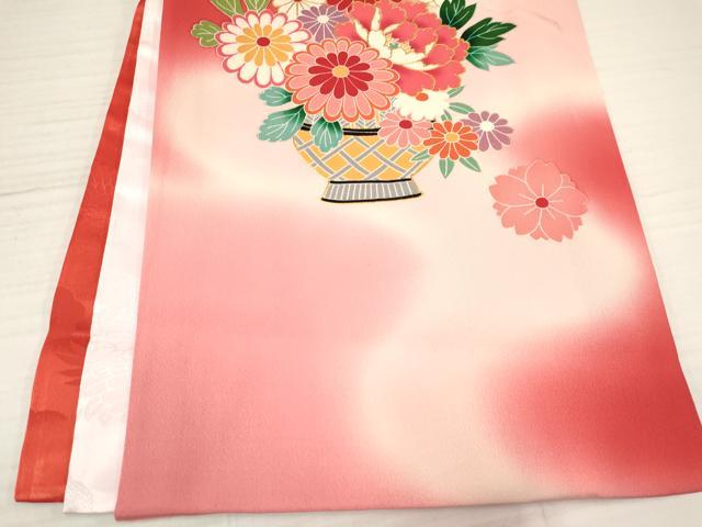 平和屋着物[]お宮参り 女の子 祝着 産着 初着 のしめ 花車文 暈し染め 金彩 逸品 DABA3773ma