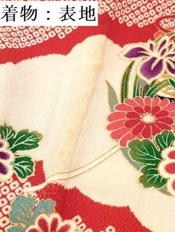 平和屋着物[]お宮参り　女の子　祝着　産着　初着　のしめ　鴛鴦　御所車花蝶文　金彩　逸品　DABA3777ma