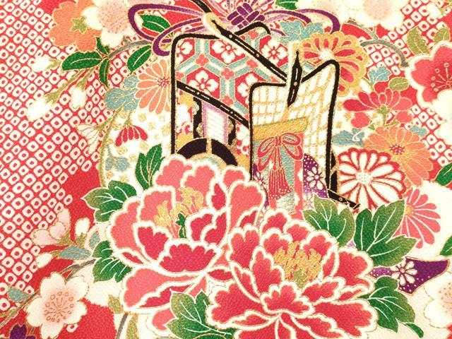 平和屋着物[]お宮参り 女の子 祝着 産着 初着 のしめ 鴛鴦 御所車花蝶文 金彩 逸品 DABA3777ma