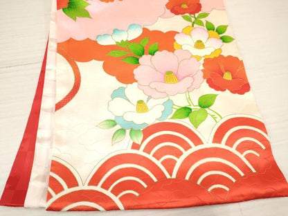 平和屋着物[]お宮参り　女の子　祝着　産着　初着　のしめ　駒刺繍　貝桶飛鶴花文　金彩　逸品　DABA3779ma