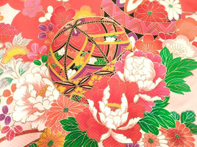 平和屋着物[]お宮参り　女の子　祝着　産着　初着　のしめ　鞠花文　暈し染め　金彩　逸品　DABA3782ma