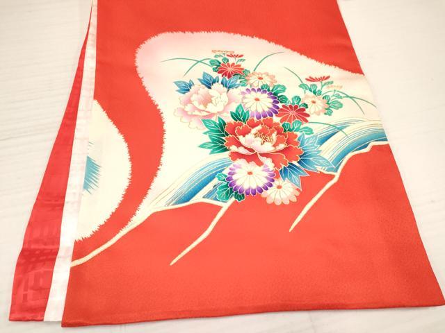 平和屋着物[]お宮参り　女の子　祝着　産着　初着　のしめ　刺繍　孔雀立波花文　暈し染め　金彩　逸品　DABA3783ma