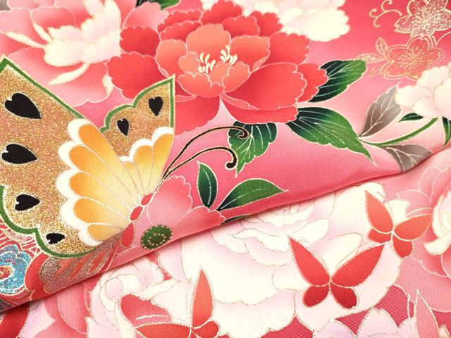 平和屋着物[]お宮参り　女の子　祝着　産着　初着　のしめ　花蝶文　暈し染め　金銀彩　逸品　DABA3784ma