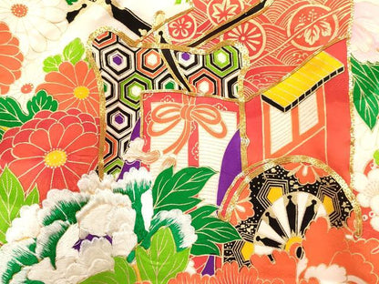 平和屋着物[]お宮参り　女の子　祝着　産着　初着　のしめ　駒刺繍　御所車花文　金彩　逸品　DABA3788ma