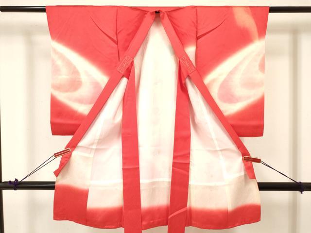 平和屋着物[]お宮参り　女の子　祝着　産着　初着　のしめ　刺繍　飛鶴花文　暈し染め　金銀彩　逸品　DABA3790ma