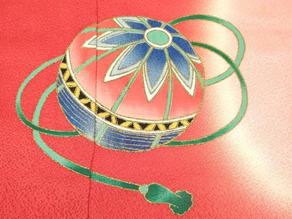 平和屋着物[]お宮参り　女の子　祝着　産着　初着　のしめ　刺繍　飛鶴花文　暈し染め　金銀彩　逸品　DABA3790ma