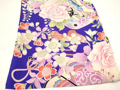 平和屋着物[]アンティーク　大正ロマン　お宮参り　女の子　祝着　産着　初着　のしめ　絵巻花鳥文　逸品　DABA3791ma