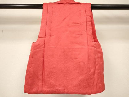 平和屋着物[]七五三　子供　女の子　被布　菊地紋　真朱色　逸品　DABA3799ma