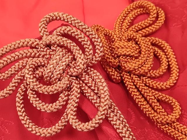 平和屋着物[]七五三　子供　女の子　被布　鼓花地紋　赤紅色　逸品　DABA3800ma