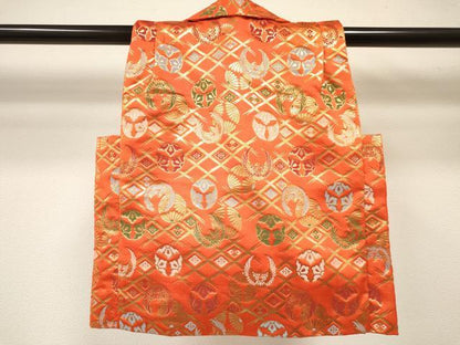 平和屋着物[]七五三　子供　女の子　被布　飛鳥菱花丸文　金糸　DABA3801ma