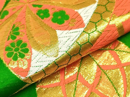平和屋着物[]七五三　子供　女の子　全通柄袋帯　鞠花文　金糸　逸品　DABA3810ma