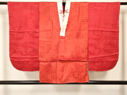 平和屋着物[]七五三　女の子　７歳　祝着　四つ身　襦袢(袷・半衿刺繍)セット　風車　扇面鞠花文　金彩　逸品　DABA3813ma