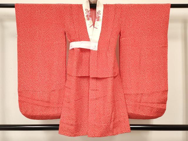 平和屋着物[]七五三　女の子　７歳　祝着　四つ身　襦袢セット　作家物　しゃぼん玉　花蝶文　暈し染め　金銀彩　逸品　DABA3819ma