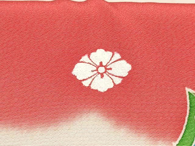 平和屋着物[]七五三　女の子　３歳　祝着　三つ身　長襦袢(袷・半衿刺繍)セット　糸車花文　暈し染め　金彩　逸品　DABA3822ma