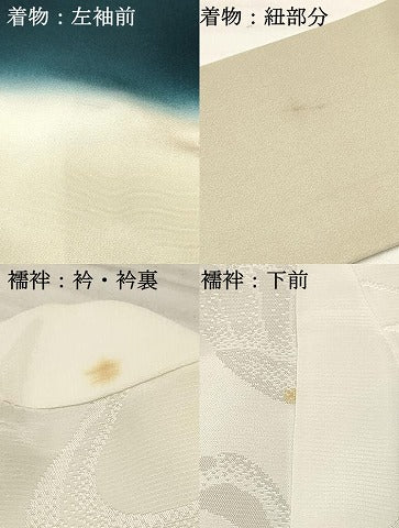 平和屋着物[]七五三　男の子　祝着・長襦袢(袷)セット　鷹　鷲　松取り宝尽くし文　暈し染め　金彩　逸品　DABA3826ma