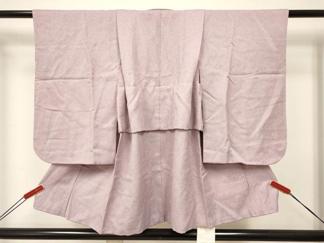 平和屋着物[]七五三　男の子　祝着・羽織セット　霞地紋　薄梅鼠色　紫鳶色　逸品　DABA3827ma