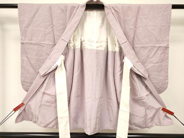 平和屋着物[]七五三　男の子　祝着・羽織セット　霞地紋　薄梅鼠色　紫鳶色　逸品　DABA3827ma