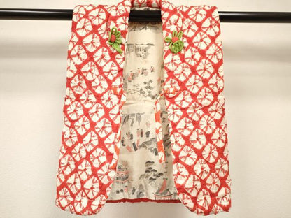 平和屋着物[]七五三　女の子　３歳　祝着　三つ身　被布セット　総絞り　逸品　DABA3828ma