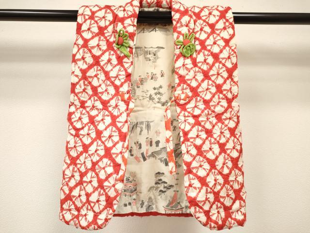 平和屋着物[]七五三　女の子　３歳　祝着　三つ身　被布セット　総絞り　逸品　DABA3828ma