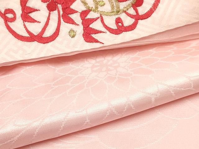 平和屋着物[]子供　女の子　長襦袢　袷　菊桐地紋　虹色　半衿刺繍　洗える着物　DABA3835ma