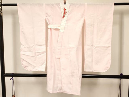 平和屋着物[]子供　女の子　長襦袢　単衣　楓地紋　虹色　半衿刺繍　洗える着物　DABA3836ma